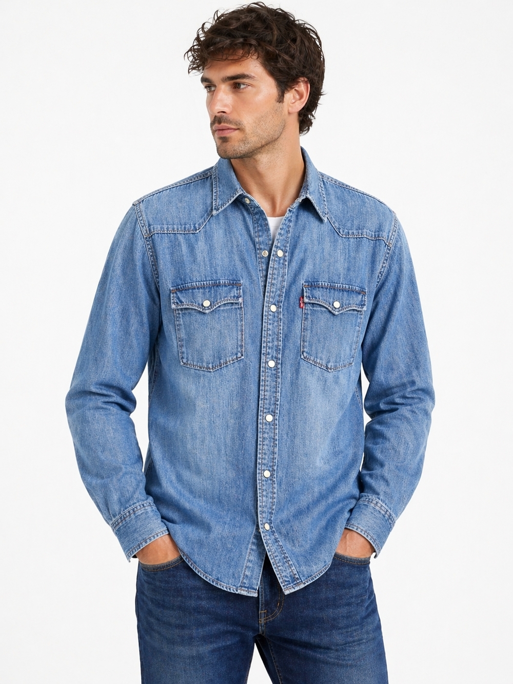 Levi’s Barstow Pearl Snap Western Denim Shirt XXL Oversized